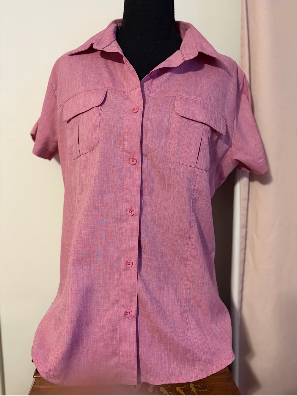 Magellan Classic Short-Sleeve Button-Up Shirt in Pink